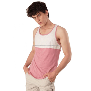 Modern Two Tone 3D Slim Fit Breathable Eco-Friendly Quick Dry Cotton Tank <b>Top</b> for <b>Men</b> Casual Workout - Product Image 3