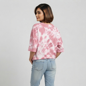 Camiseta Oversize de Mujer con Lavado Ácido, Estilo Vintage, Algodón Lavado, Casual, Streetwear, Ajuste Holgado Personalizado, Camisetas para Dama - Product Image 2