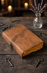 Vintage Leather <b>Journal</b> with Lock Hardcover Key Diary Notebook Antique Deckle Edge Sketchbook for <b>Writing</b> Drawing and Gifts - Product Image 4