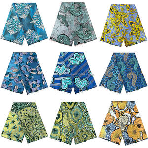 6 Yards 100% Coton Super Pailleté Tissu Imprimé Wax Africain Afrique Pagne Peigné Technique Tissé Uni Extensible - Product Image 2