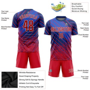 Maillot de football personnalisé rouge et blanc par sublimation, respirant, séchage rapide, ensemble uniforme, tenue d'équipe, vêtements de sport pour hommes, manches courtes - Product Image 2