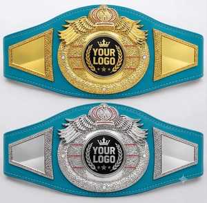 Ceinture de championnat unisexe personnalisée en cuir premium respirant, bicolore plaqué, pour événements sportifs de prestige - Product Image 1