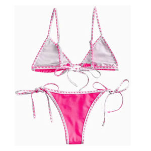 Nuevo Conjunto de Bikini de Dos Piezas para Mujer, Sexy y a la Moda para el Verano, Top Triangular con Cuello Halter, Tanga, Secado Rápido, Spandex/Poliéster - Product Image 2