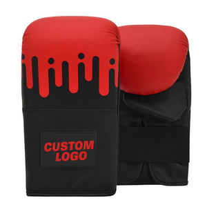 Gants de Combat Muay Thai et Kickboxing en Cuir PU de Qualité Supérieure, Noirs et Rouges, avec Service OEM, pour Entraînement et Sac de Frappe, Anti-Choc - Product Image 1