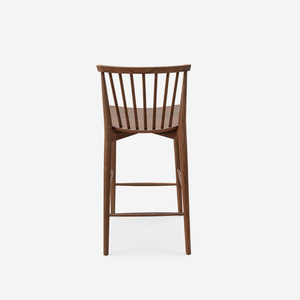 Tabouret de bar moderne en bois massif, finition noyer, pour café, restaurant, comptoir, salle à manger, mobilier minimaliste, sièges de bar - Product Image 4