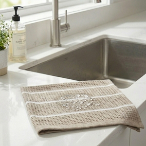 Serviettes de cuisine en coton 100% rayées à motif gaufré, 16x28 pouces, douces, absorbantes, séchage rapide, faible peluchage, pour usage domestique - Product Image 6
