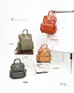 Sac à dos carré en cuir PU marron imperméable pour femme Hody Rania, idéal pour le quotidien, les voyages et les activités de plein air, avec bandoulière et fermeture éclair - Product Image 5