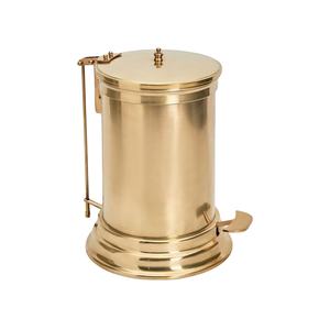 Poubelle décorative vintage en métal avec pédale et seau intérieur amovible, poubelle à pédale en laiton massif poli de qualité supérieure - Product Image 1