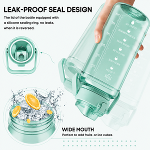 Botella de Agua de 2000 ml sin BPA con Marcadores de Tiempo, Recordatorio de Hidratación a Prueba de Fugas para Uso Diario - Product Image 4