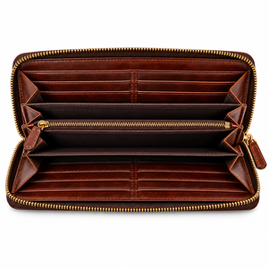 Cartera de Cuero Personalizada, Cartera Larga de Cuero con Cierre, Bolso de Mano de Cuero, Cartera Larga de Cuero con Cierre Personalizada Unisex - Product Image 5