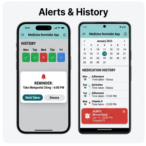 Aplicación de Recordatorio de Medicamentos RoyalCraft – Recordatorio de Pastillas, Rastreador de Medicamentos, Alertas de Salud y Programador de Dosis IOS/Android/Linux/Mac - Product Image 3