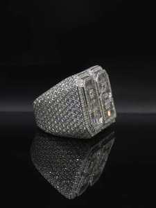 Luxury Moissanite Cocktail Ring 925 Silver Baguette Cut Pave Setting <b>Number</b> Design Unisex Party Jewelry - Product Image 6