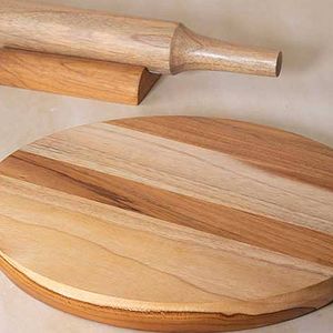 Set di Chakla Belan in Legno di Teak con Supporto, Mattarelli e Tavole per Pasticceria - Product Image 3
