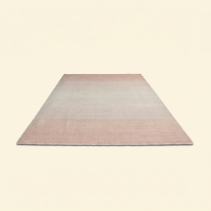 Alfombra de Lana Minimalista Ombre Rosa Horizon Tinte Marfil, Hecha a Mano, Ecológica, Antideslizante, de Lujo para Sala de Estar y Dormitorio - Product Image 2