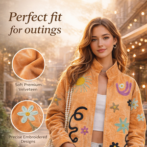 Veste en velours brodée à la main de luxe, style bohème, col montant, cadeau unique pour festival - Product Image 5