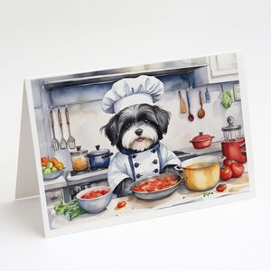 Havanese the Chef Whimsical A7 Tamaño 5x7 Tarjetas de notas en blanco Paquete de 8 tarjetas de felicitación con sobres - Product Image 1