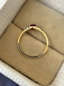 Bague minimaliste en rubis naturel, argent sterling 925 plaqué or 14 carats, pour fiançailles, anniversaire, promesse, anniversaire de mariage - Product Image 5