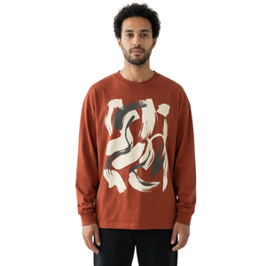 Camisetas de punto holgadas de algodón puro premium con estampado de patrón en espiral, tallas grandes para hombre - Product Image 1