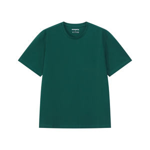 เสื้อยืดคอกลมแขนสั้นสีเขียวสำหรับผู้ชาย ผ้าฝ้าย 100% ทรงเข้ารูป ระบายเหงื่อได้ดี พิมพ์ลายแบบรีดร้อน โลโก้ทีมแบบกำหนดเองด้านหน้า - Product Image 1