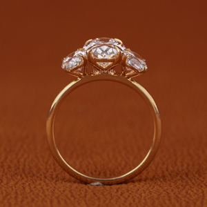 Oval Cut Lab Grown Diamond Engagement Ring Three Stone 14k <b>Solid</b> Gold CVD Diamond Wedding Ring IGI Certified - Product Image 4