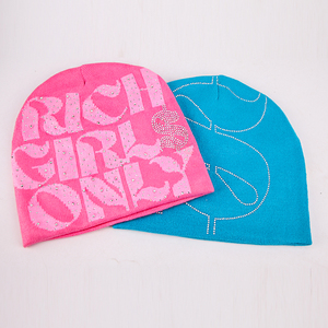 Gorro de Punto con Pedrería Personalizado, Estilo Urbano, Unisex, Color Rosa y Azul, Algodón Sólido, Nueva Llegada de BNSB SPORTS - Product Image 2