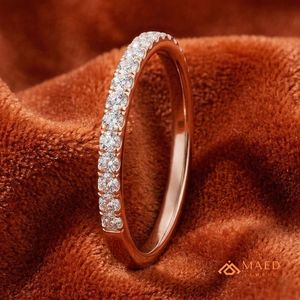 Anillo de Compromiso y Matrimonio de Eternidad con Moissanita en Plata Chapada en Oro Rosa, Engaste de Garras, Joyería Nupcial de Lujo para Mujer - Product Image 2