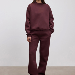 Factory Luxury Winter Women's Mock Neck High Quality Heavyweight 360 Gsm <b>Brushed</b> French Terry Cotton Eco-Friendly Breathable - Product Image 4