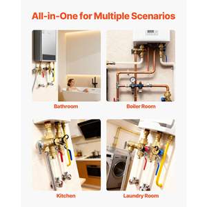 Kit de Válvulas de Servicio para Calentador de Agua sin Tanque de 3/4 Pulgadas, Latón sin Plomo, 2 Piezas, Válvulas de Aislamiento NPT de 3/4\", Válvulas PTC de 3/4\" para Calentadores de Agua - Product Image 6