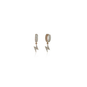Boucles d'oreilles Thunder Light Rose Gold entièrement serties de diamants en moissanite sur argent 925 pour tous les âges - Product Image 1
