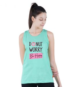 Débardeur en coton pour femme, style décontracté, col rond, imprimé lettres, respirant, tricoté – Meilleure vente - Product Image 3