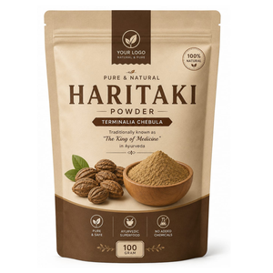 Poudre de Haritaki 100% naturelle 100g, qualité ayurvédique et herboriste supérieure, qualité export, fournisseur en gros d'Inde - Product Image 1