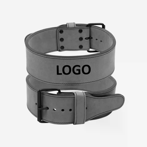 Cinturón de levantamiento de pesas de cuero gris desgastado de 10 mm de grosor, cinturón de powerlifting para hombres y mujeres, equipo de entrenamiento de fuerza para gimnasio. - Product Image 5