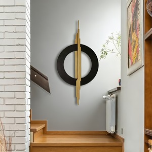 Décoration murale ronde en métal de qualité supérieure avec cadre noir, design moderne fait main, artisanat unique des exportateurs indiens pour la décoration intérieure - Product Image 6