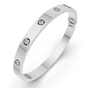 Latest Design 14k Gold <b>Bangle</b> <b>Bracelet</b> In 1 Ct. Tw. Brilliant Round Cut Flush Set Lab Grown Diamond GRA Certified Women Jewelry - Product Image 4