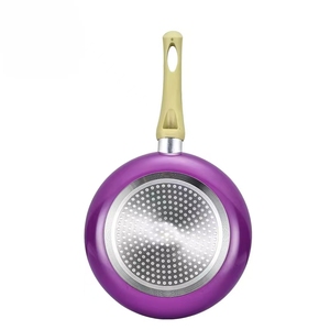 Ensemble de poêles antiadhésives en forme d'aubergine, diamètre 24 cm, avec couvercle, revêtement céramique, couleur violette, poignée en plastique - Product Image 4