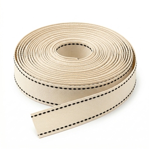 ริบบิ้นโกรเกรนสีขาวขนาด 25 มม. ของนีลกามัล อินดัสทรีส์ พร้อมขอบเย็บสีดำ ริบบิ้นตกแต่งสำหรับตกแต่งเสื้อผ้าและบรรจุภัณฑ์ - Product Image 4