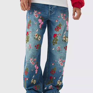 Jeans de Mezclilla Personalizados de Alta Calidad, Sin Lavado, Estilo Original, con Borde de Mezclilla, Corte Ajustado para Hombre - Product Image 4