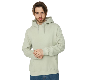 Sweat-shirt à capuche vert clair pour homme, coupe classique, en coton French Terry, décontracté, avec poche avant, pour l'hiver, service OEM rapide - Product Image 1