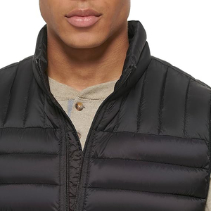 Black Puffer Vest <b>Padded</b> Gilet Stand Collar Sleeveless Jacket Winter Bodywarmer Daily Casual Puffy Waistcoat - Product Image 4
