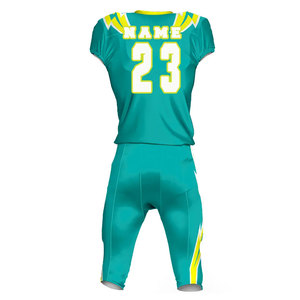 Uniforme de football américain personnalisé en polyester 100% Econex, taille plus, col en V, manches courtes, évacuation de l'humidité - Product Image 3