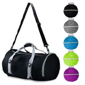 Portable Packable Travel Duffle <b>Bag</b> Water Resistant Cylinder Sport Weekender <b>Bag</b> Collapsible <b>Overnight</b> Tote for Men Women - Product Image 1
