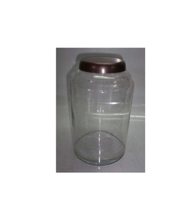 Élégant pot en verre avec couvercle métallique pour le rangement de cuisine, l'organisation du garde-manger, la présentation sur comptoir, récipient décoratif pour la maison - Product Image 3