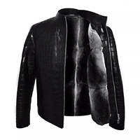 Veste en cuir de vache véritable gaufrée personnalisée pour homme - Respirante, écologique, coupe-vent, mode hiver, fermeture éclair solide
