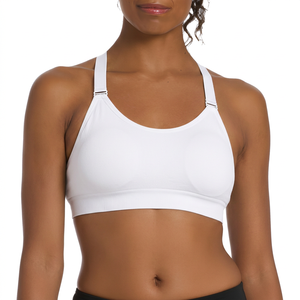 Soutien-gorge de sport turquoise côtelé à compression pour femme, idéal pour le yoga - Product Image 2