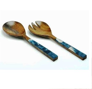 Juego de utensilios para servir ensalada, artículos de artesanía, ecológicos, aptos para lavavajillas, utensilios para ensalada, para el hogar y la cocina, hechos en India - Product Image 6