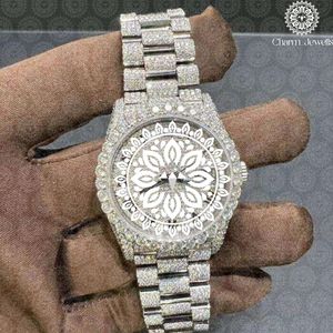 Montre de luxe pour femme Charm_Jewels, acier inoxydable, lunette sertie de diamants, mouvement à quartz analogique, boîtier rond de 38 mm, fermoir pliant - Product Image 3