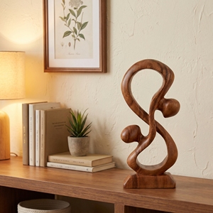 <b>Large</b> Wooden Statue Couple Abstract Suar Wood Embrace Figurine Handmade Bali Craft Romantic Home Decor Wedding Gift <b>Ornament</b> Art - Product Image 3