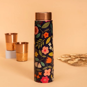 Bouteille d'eau en cuivre à double paroi écologique de designer avec finition imprimée vibrante pour la maison, les voyages et l'extérieur - Achetez directement auprès du fournisseur - Product Image 1