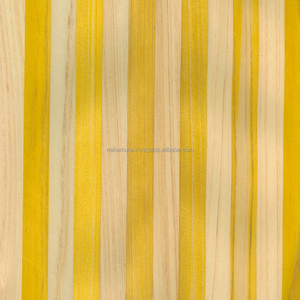 Panneau en contreplaqué décoratif teinté jaune rayé en cyprès Hinoki IRODORITAI, placage avec revêtement en uréthane, design japonais pour chambre à coucher - Product Image 2