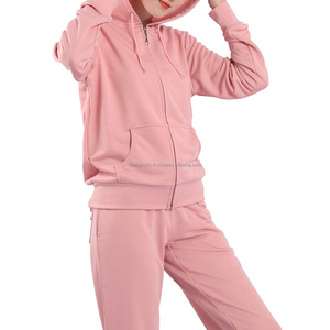 Ensemble de survêtement pour femme avec fermeture éclair, haut et pantalon, couleur unie, logo personnalisé, vente en gros pour la saison hivernale - Product Image 5